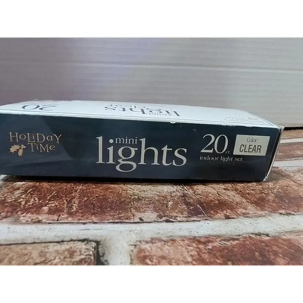 Holiday Time Mini Lights Clear 20 Ct 5.5 ft Green Wire Indoor Christmas NIB